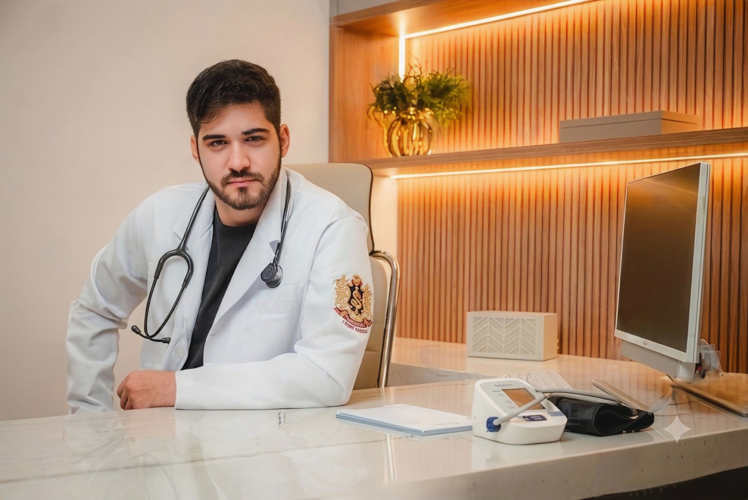 Dr. Gustavo Carneiro em consultório médico